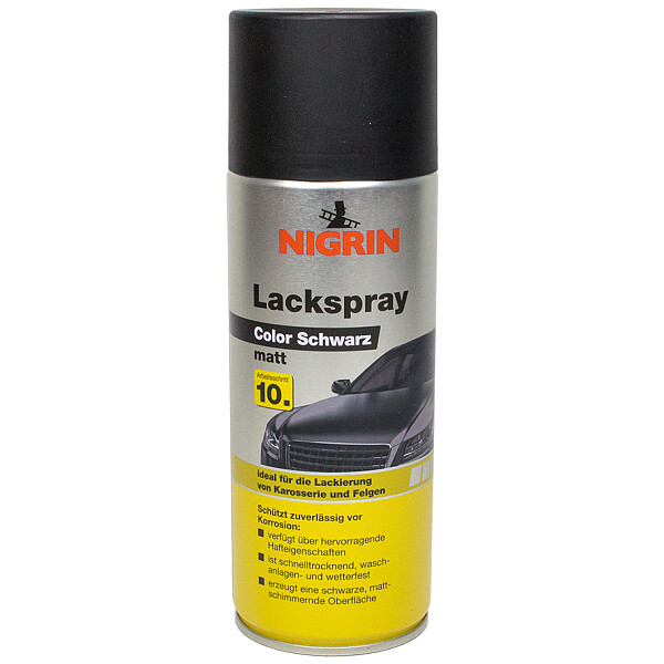 NIGRIN 74112 Lackspray Color Schwarz matt 400 ml