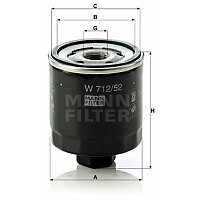 Ölfilter - W 712/52 MANN-FILTER Ölfilter - W 712/52 MANN-FILTER