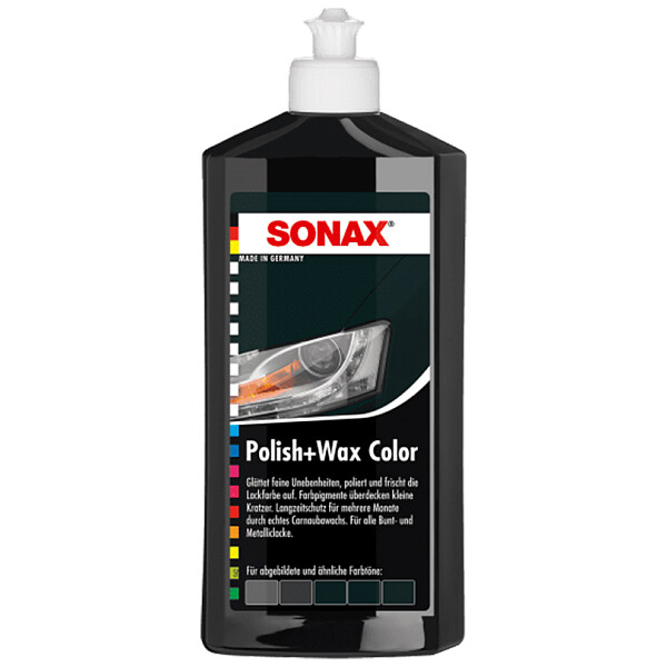 SONAX 02961000 Polish & Wax Color NanoPro schwarz Autopolitur Wachs 500ml