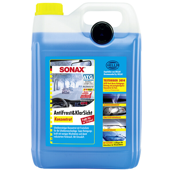 SONAX 03325050 AntiFrost&KlarSicht Konzentrat Frostschutz Waschanlage 5L