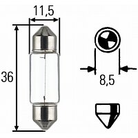 Glühlampe, Kennzeichenleuchte - 8GM 002 092-121 HELLA Glühlampe, Kennzeichenleuchte - 8GM 002 092-121 HELLA