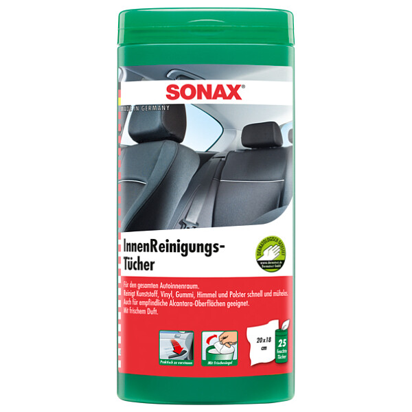 SONAX 04122000 InnenReinigungsTücher Box Feuchte Tücher 25 Stück